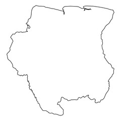 Suriname Vector Map Outline | Editable Suriname SVG Line Art | Minimalist Country Map for Design & Education