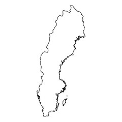 Sweden Vector Map Outline | Editable Sweden SVG Line Art | Minimalist Country Map for Design & Education