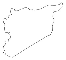 Syria Vector Map Outline | Editable Syria SVG Line Art | Minimalist Country Map for Design & Education
