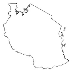 Tanzania Vector Map Outline | Editable Tanzania SVG Line Art | Minimalist Country Map for Design & Education
