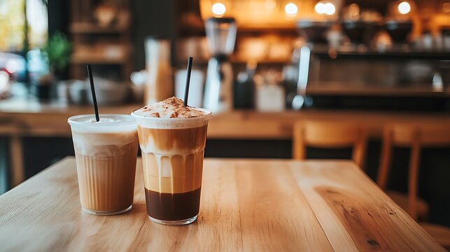 Serving hot and cold drinks are coffee shop