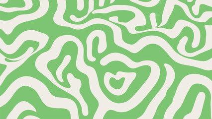 abstract green seamless pattern with lines and curves