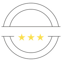 Empty circular badge with 3 golden stars