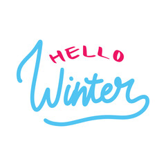 Illustration of an Lettering Hello Winter