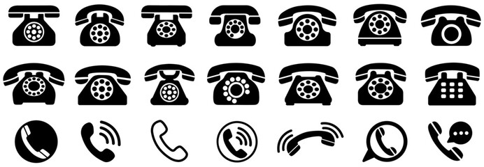 set vector collections telephone dial icon. telephone ring sign. phone call symbol design illustration