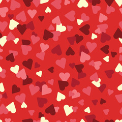 CONFETTI seamless pattern heart love red backdrop wallpaper random shapes decorative element background texture spread valentines sweet