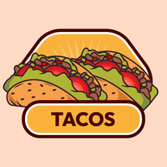 Vintage Taco Logo Collection in Retro Style