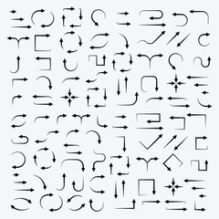 Simple Black Arrows Vector Set