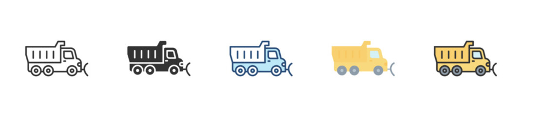 Snowplow Icon Set Multiple Style Collection