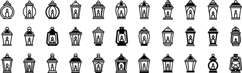 Collection of diverse trash bin and recycling bin icons presented in a grid pattern symbolizing waste management and environmental awareness for digital or print applications vector christmas