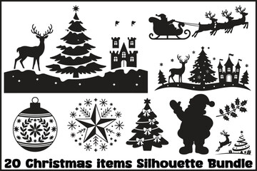 Obraz premium Christmas Laser Cut Ornament Bundle 