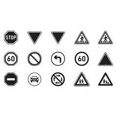 road signs icons vector