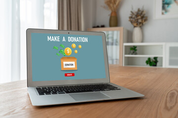 Fototapeta premium Online donation platform offer modish money sending system for people to transfer on the internet