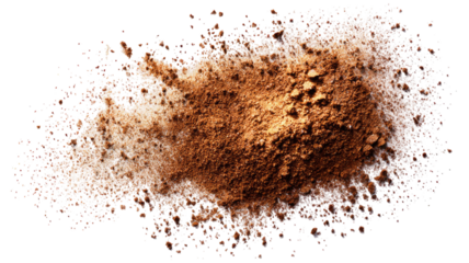 scattered brown spice powder aromatic seasoning dust texture culinary ingredient background cooking herbs flavor earthy natural food concept