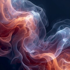 Abstract 4K digital illustration, swirling natural gradient forms merging into crystalline fractal patterns, subtle light bloom, dark background, perfect for use as technology.