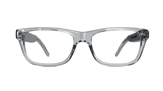 smart glasses modern wearable technology eyewear device with built in camera and sensors isolated on white background