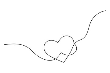Fototapeta premium Modern minimalist love heart shape icon for romantic design concept