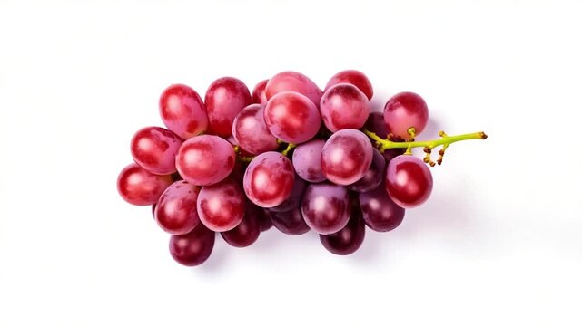 A bunch of red grapes isolated on white background, perfect for snacking