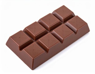 High-resolution image of a milk chocolate bar with segmented pieces, perfect for confectionery and dessert themes.