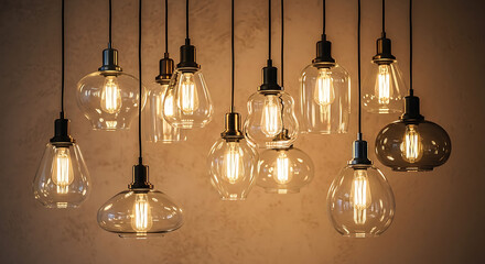 Hanging Pendant Lights with Filament Bulbs for Modern Interior Lighting Design, 32K Revolutions 