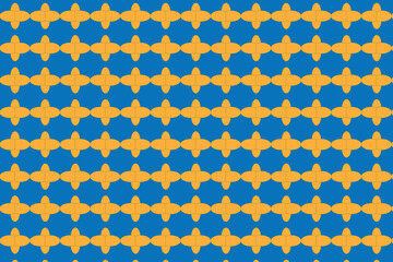 a blue and orange pattern with small squares