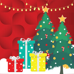 Christmas Anniversary Greeting Card Square Cover Christmas Celebration