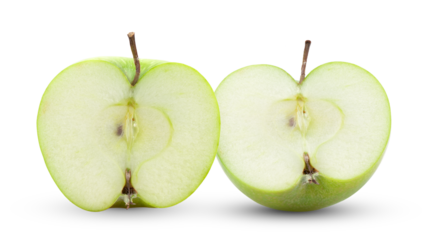 green apple on transparent png ((Image from camera)