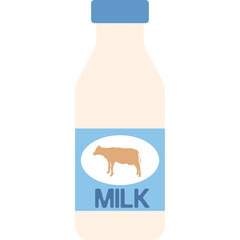 A carton of milk with a blue cap and a light cream colored body featuring a light blue label with a brown cow silhouette and the word Milk written in blue 