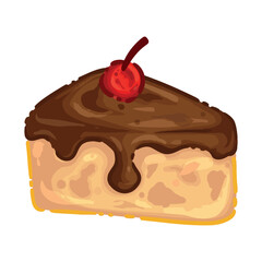 illustration art hand drawn chocolate cheese cake sticker design