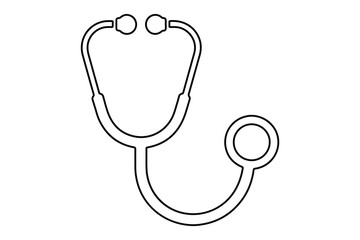 Stethoscope silhouette vector, stethoscope symbol, Doctor stethoscope medical device icon vector