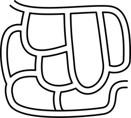 Maze Path for Kids Worksheet, Fun Abstract Maze Line Game, Abstract Doodle Maze Path Game