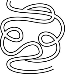 Maze Path for Kids Worksheet, Fun Abstract Maze Line Game, Abstract Doodle Maze Path Game