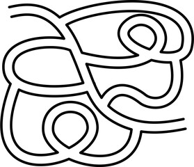 Maze Path for Kids Worksheet, Fun Abstract Maze Line Game, Abstract Doodle Maze Path Game