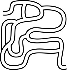 Maze Path for Kids Worksheet, Fun Abstract Maze Line Game, Abstract Doodle Maze Path Game