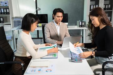 Business team meeting present.professional investor working with new startup project.