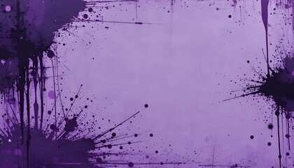 Abstract Violet Grunge Punk Banner with Halftone Texture, Ink Drips, and Graffiti Street Art Style