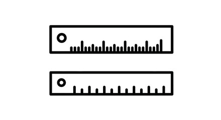 Simple black and white illustration of two rectangular gauges with readings