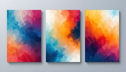 Contemporary Minimal Covers Featuring Bold Geometric Patterns and Vibrant Abstract Vector Layouts