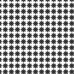 Black floral pattern isolated on white background.
