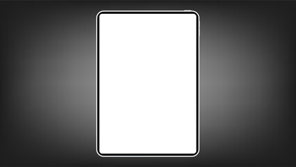 Modern black tablet computer with blank horizontal screen isolated on white background. vector