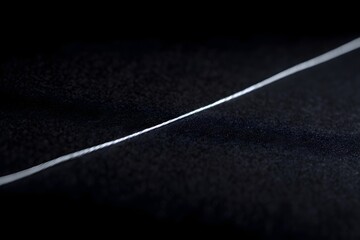 Fototapeta premium Single Long Strand Silver Thread Laid Straight Crisp Surface Metallic Sewing Material Textile