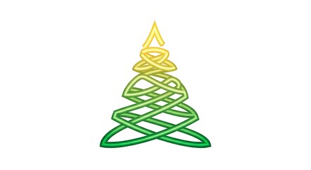 Stylized Celtic Knot Christmas Tree with Green and Yellow Gradient.