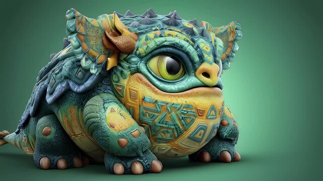 Fantasy creature illustration colorful detailed design