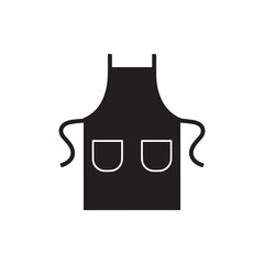 Chef waist apron icon silhouette vector flat illustration design on white back ground