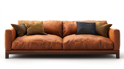Fototapeta premium Sofa, cozy home design isolated on white background