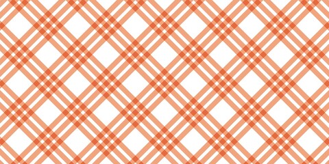 Autumn orange gingham plaid pattern background. Seamless tartan design with warm pastel orange lines on white backdrop, perfect for cozy fall fabric, wallpaper, or digital design.