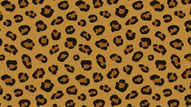 茶色い豹柄模様の背景ループアニメーション
