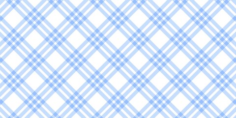 Fototapeta premium Blue gingham plaid pattern background. Light blue checkered pattern. Seamless tartan texture with white lines creating a soft geometric design for fabric and wallpaper.