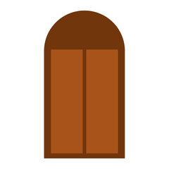 brown wooden door isolated