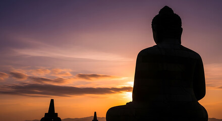 Stunning view of a religious monument symbolizing Buddhism and zen.